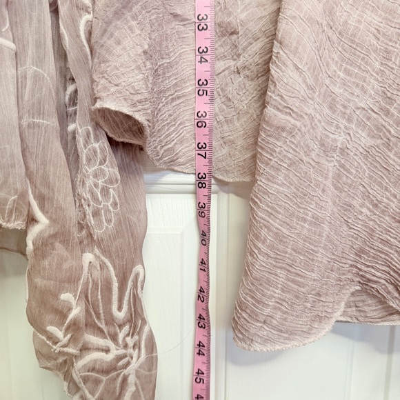 Women’s Cardigan Lace Pink Embroidered Boho Size XXL - Picture 11 of 12